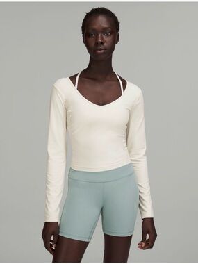 lululemon athletica Cream V-Neck Long Sleeve Top